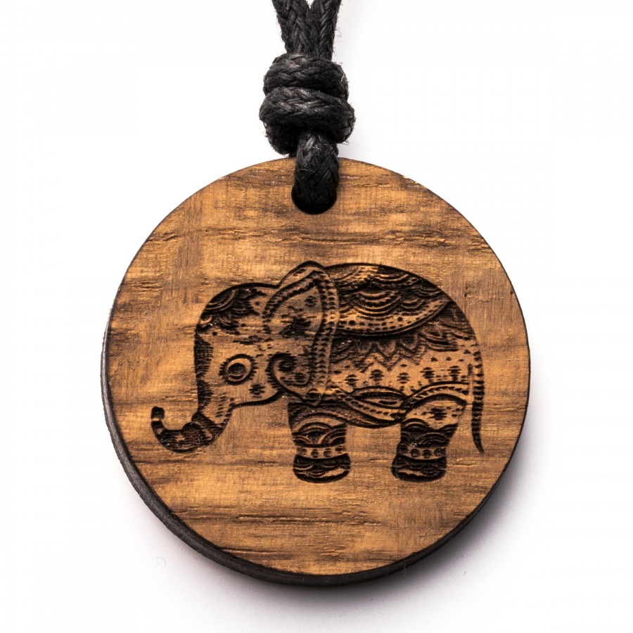 Indischer Elefant Kette Epoxidschmuck mit Naturholz