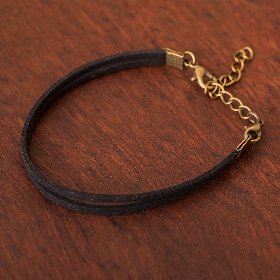 Armband Schwarz Armkette Epoxidschmuck mit Naturholz