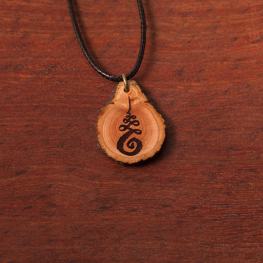 Unalome Kette Epoxidschmuck mit Naturholz