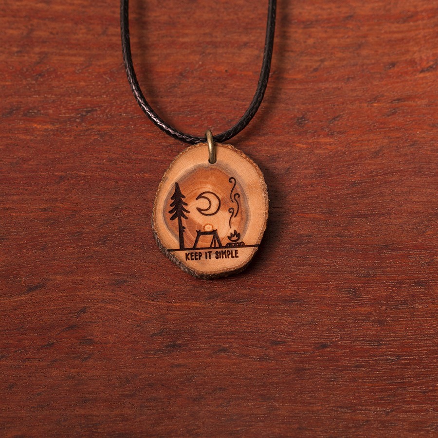 Keep it Simple Natur Kette Epoxidschmuck mit Naturholz