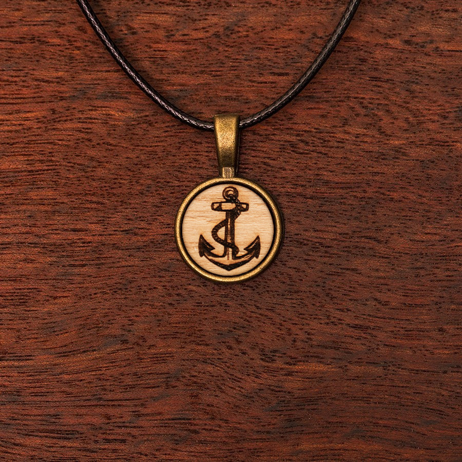 Anker Kette Epoxidschmuck mit Naturholz
