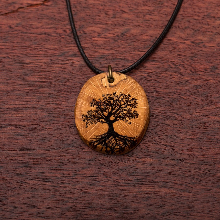 Baum des Lebens Kette Epoxidschmuck mit Naturholz