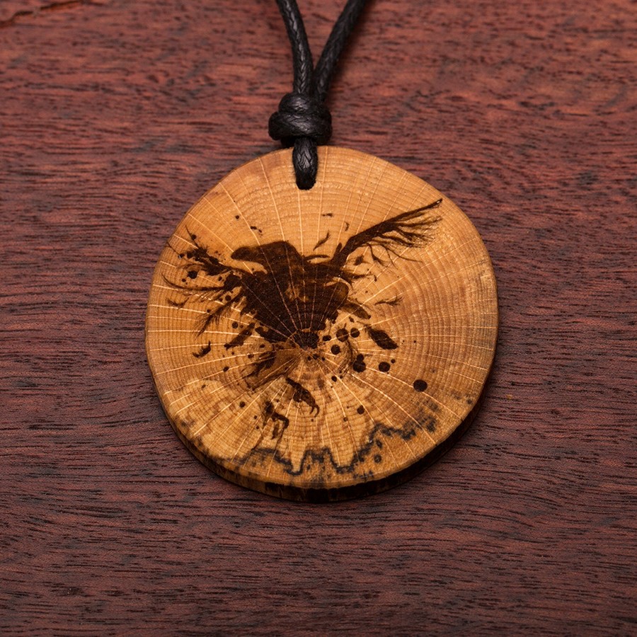 Rabe Kette Epoxidschmuck mit Naturholz