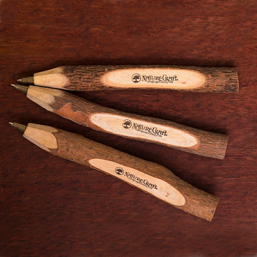 Kugelschreiber 3er-Pack Zusatzartikel Epoxidschmuck mit Naturholz