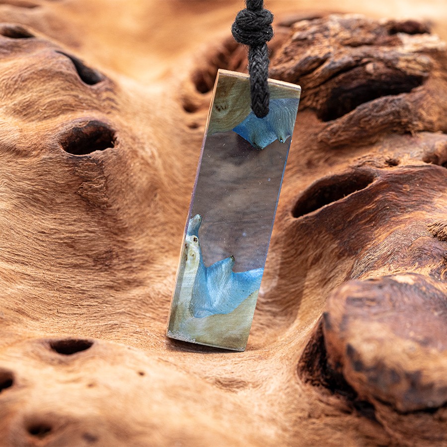 Epoxid Kristall 4111 Holz Kristall aus Holz und Harz / Resin, Schmuck / Halsketten