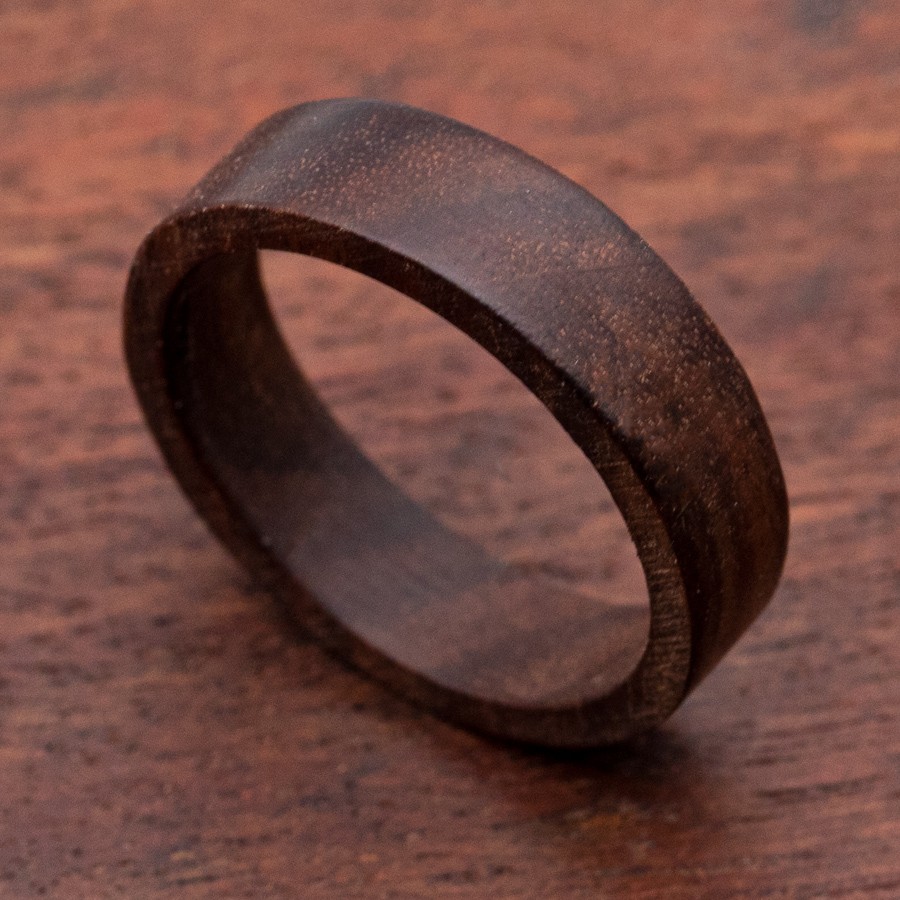 Ring dunkelbraun natur Ring Epoxidschmuck mit Naturholz