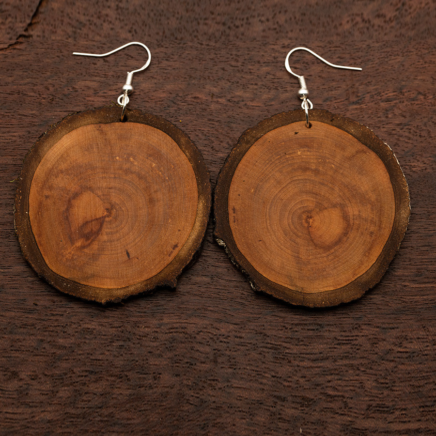 Birne 4856 Ohrringe Epoxidschmuck mit Naturholz