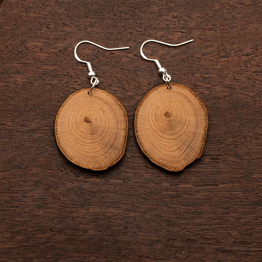 Buche 4863 Ohrringe Epoxidschmuck mit Naturholz