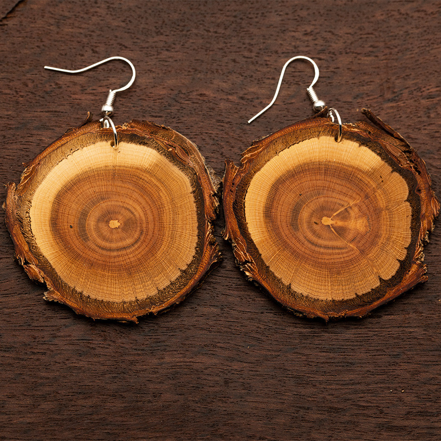 Marille 4883 Ohrringe Epoxidschmuck mit Naturholz