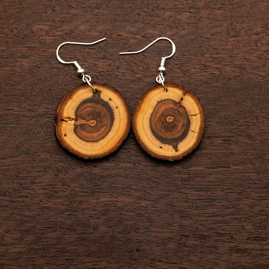 Marille 4884 Ohrringe Epoxidschmuck mit Naturholz