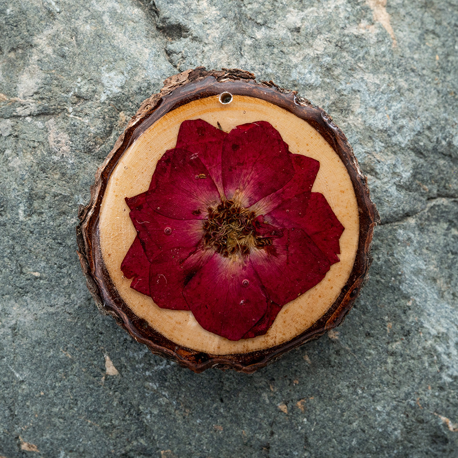 Zirbenblüte 5258 Kette Epoxidschmuck mit Naturholz